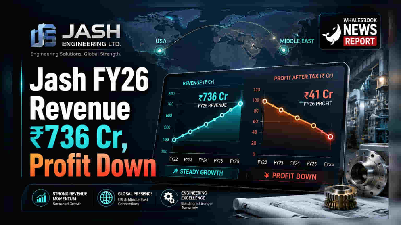 Jash Engineering FY26 Revenue ₹736 Cr; Profit Dips Amid Headwinds