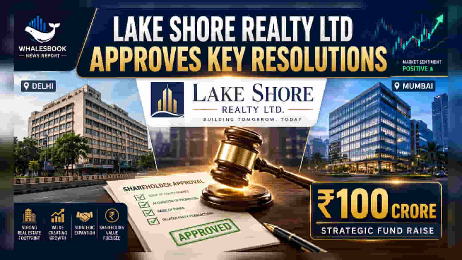 Lake Shore Realty Ltd Shareholders Approve Director, Office Shift, and ₹100 Crore Financial Limit