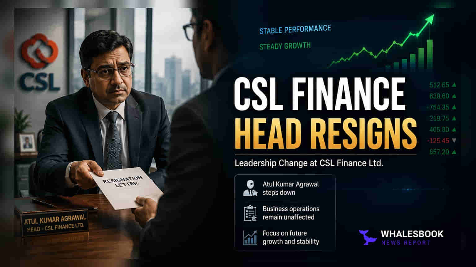 CSL Finance માં મોટા સમાચાર: ફાઇનાન્સ પ્રેસિડેન્ટનું રાજીનામું, ઓગસ્ટ 2026 સુધી કાર્યરત રહેશે