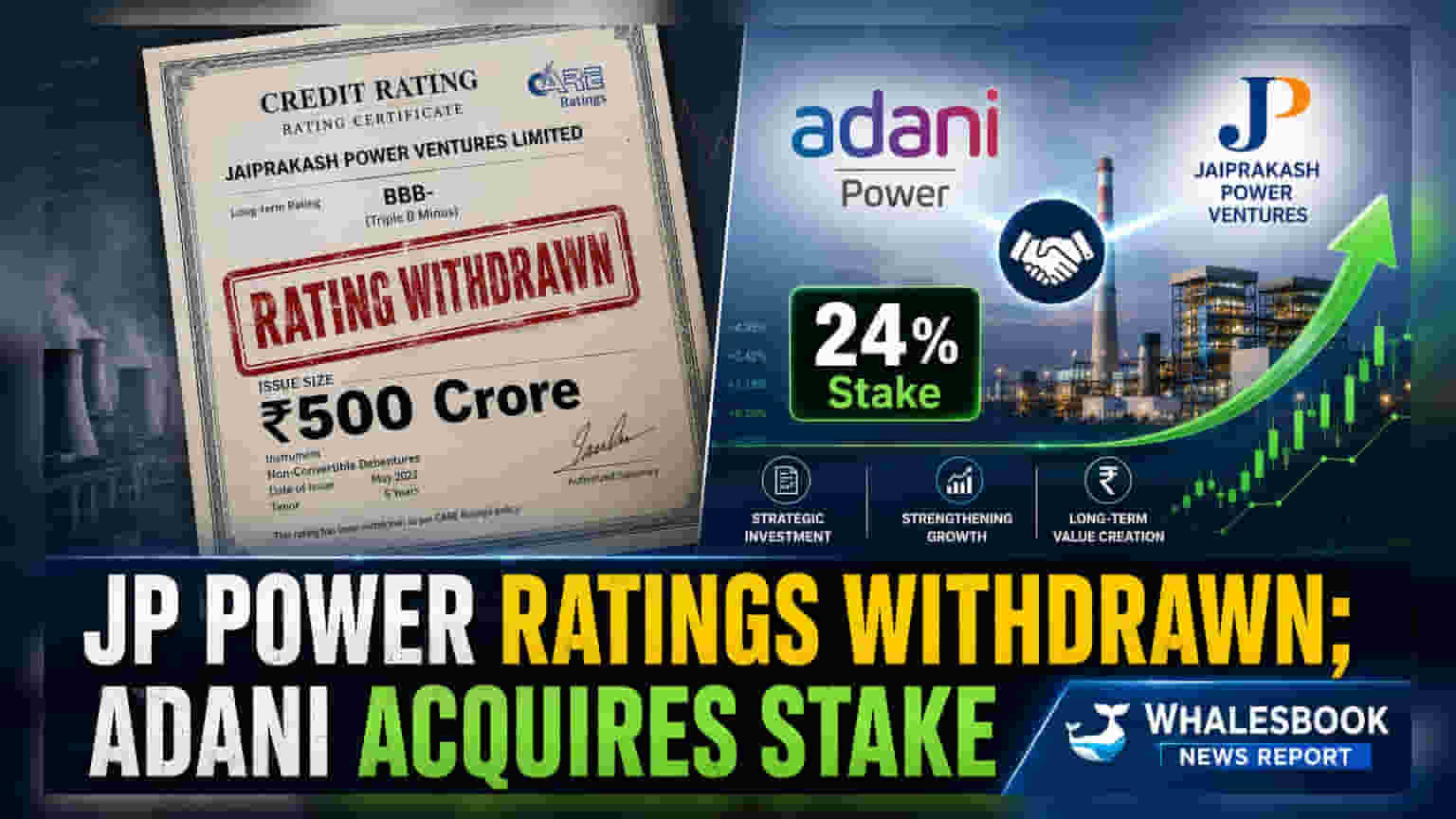 Jaiprakash Power Ventures: रेटिंग्स मागे, Adani Power कडे 24% हिस्सा