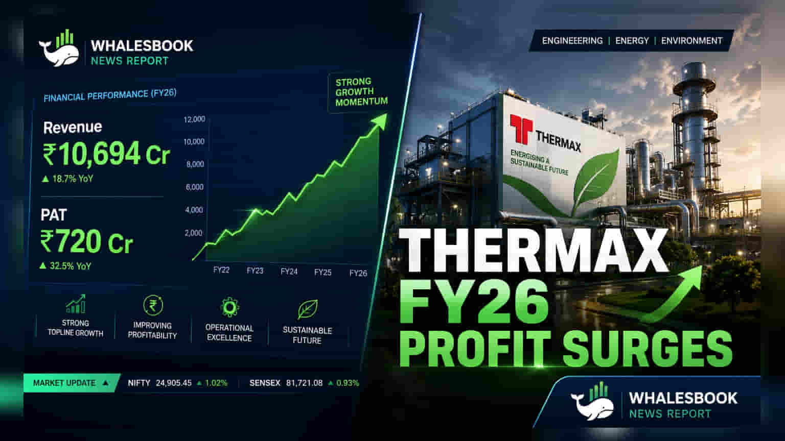 Thermax FY26 Revenue ₹10,694 Cr, PAT Jumps 14.9% to ₹720 Cr