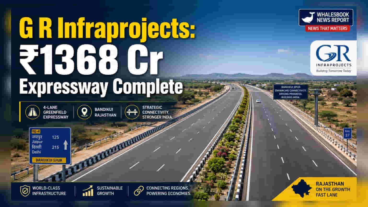 G R Infraprojects की सब्सिडियरी ने ₹1,368 करोड़ का एक्सप्रेसवे प्रोजेक्ट पूरा किया