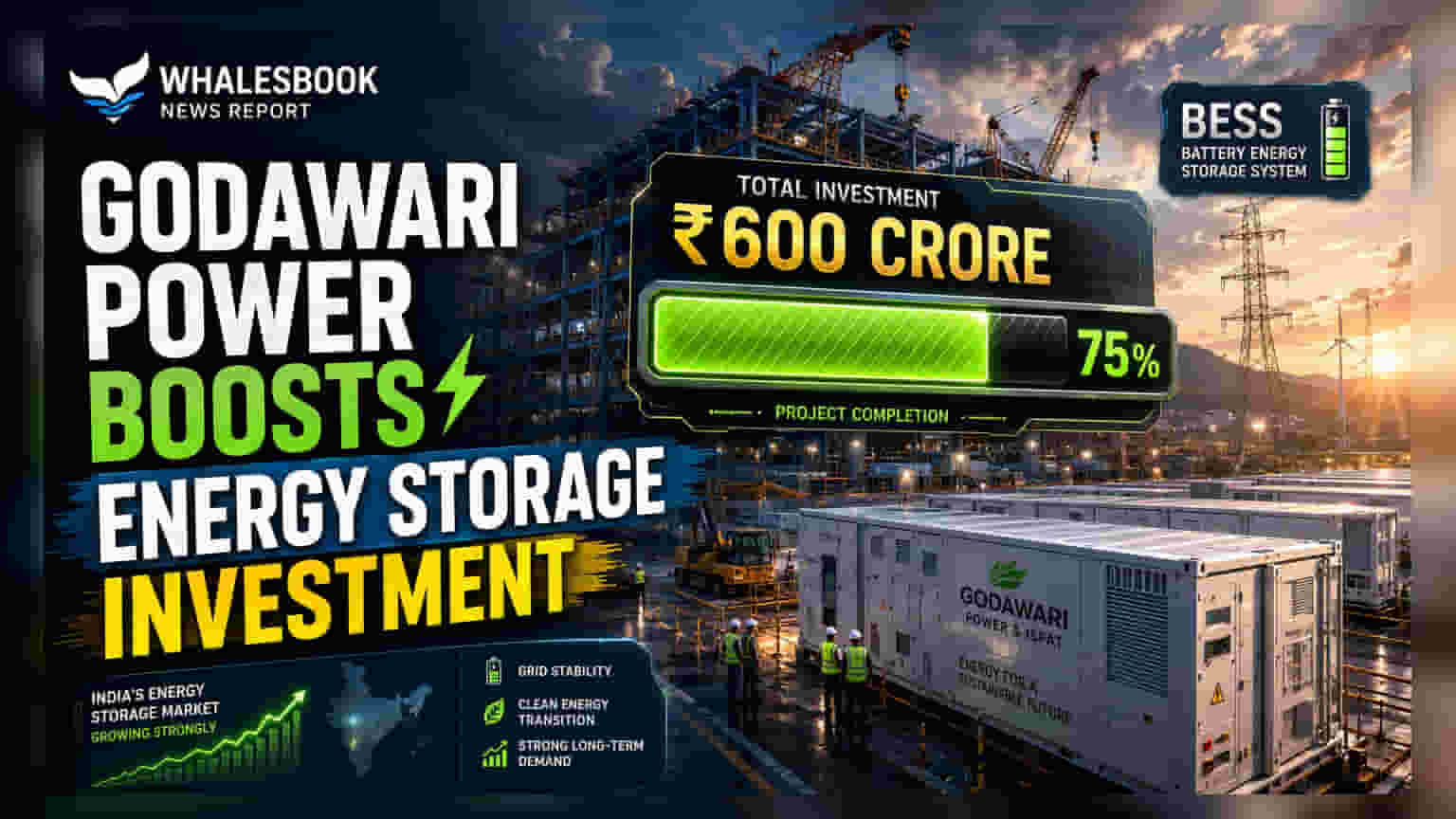 Godawari Power Invests ₹150 Crore More in Energy Storage Subsidiary