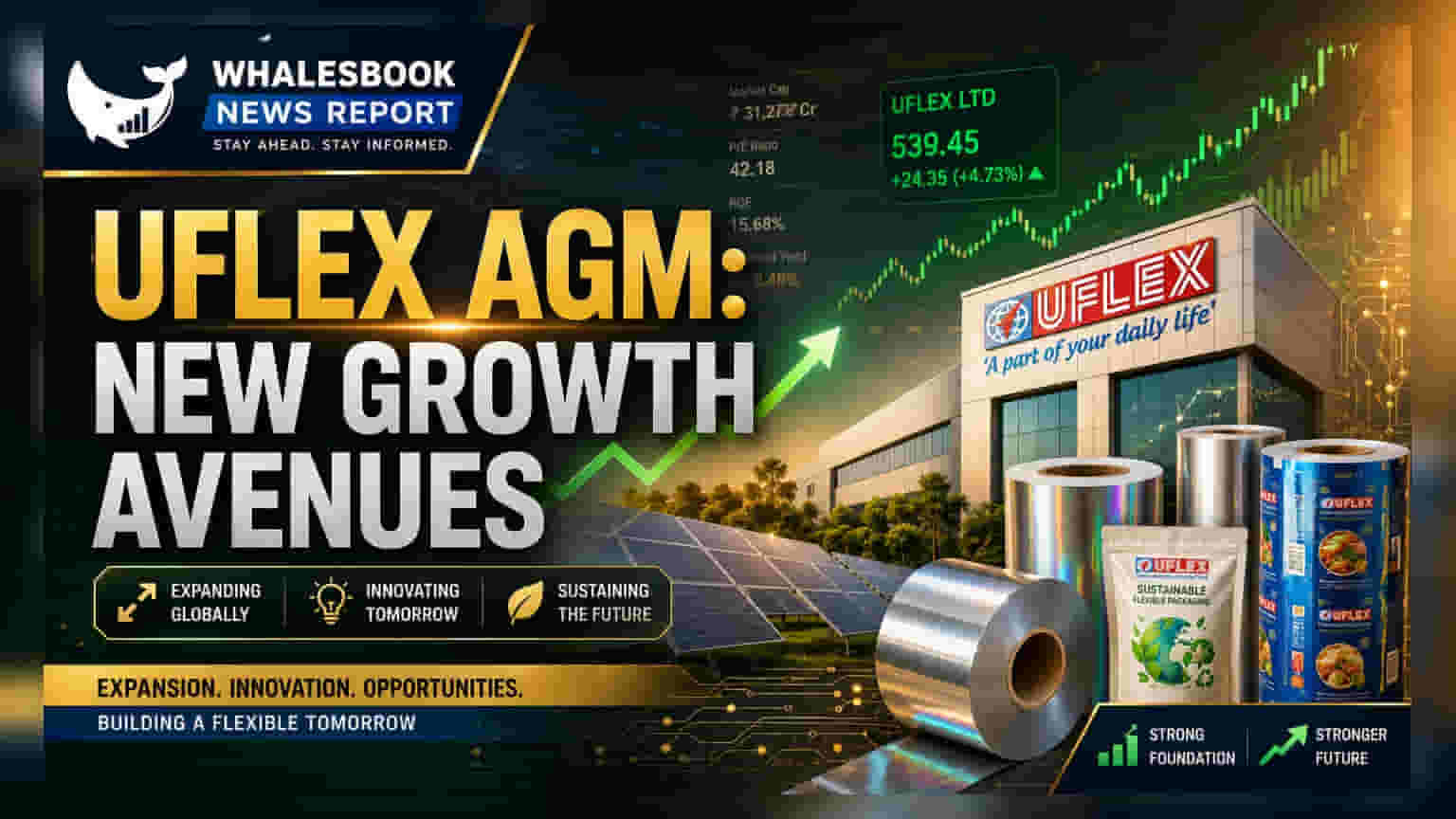 Uflex AGM 29 ਜੁਲਾਈ: ₹3 ਡਿਵੀਡੈਂਡ, NRI/OCI ਲਿਮਟ 24% ਹੋਵੇਗੀ, ਨਵੇਂ ਬਿਜ਼ਨਸ ਵਿੱਚ ਵੀ ਕਦਮ