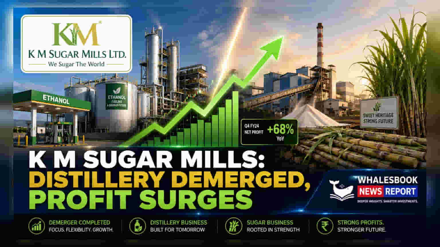 K M Sugar Mills: ਡਿਸਟਿਲਰੀ ਡਿਵੀਜ਼ਨ ਹੋਵੇਗੀ ਵੱਖ, ਮੁਨਾਫੇ 'ਚ **50.3%** ਦਾ ਜ਼ਬਰਦਸਤ ਵਾਧਾ