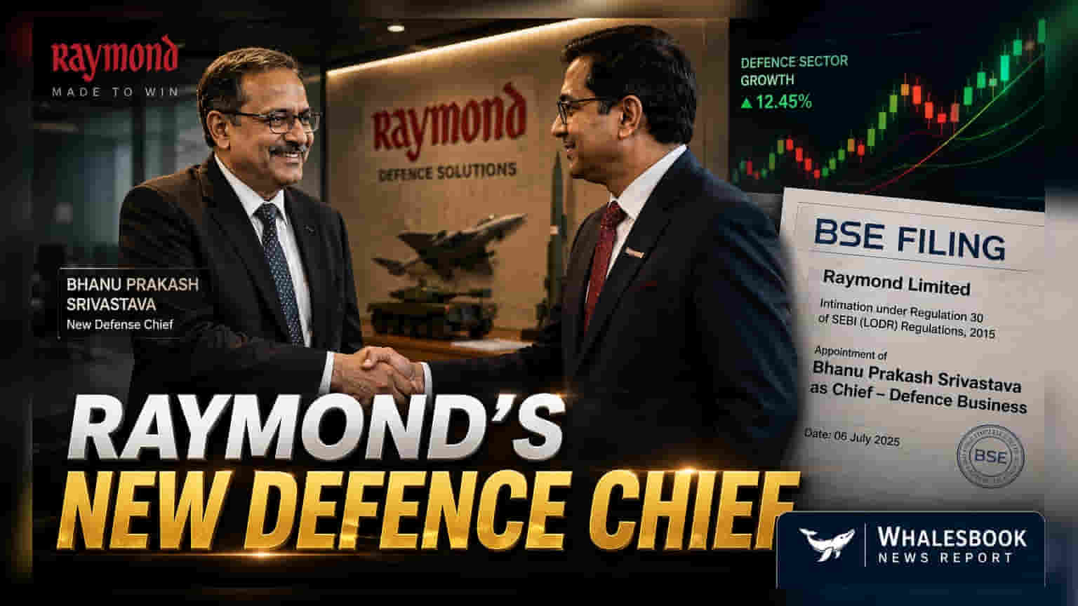 Raymond Share Price: સંરક્ષણ ક્ષેત્રમાંRaymondનો મોટો દાવ! પૂર્વ BEL CMD ભાનુ પ્રકાશ શ્રીવાસ્તવ નવા CEO બન્યા