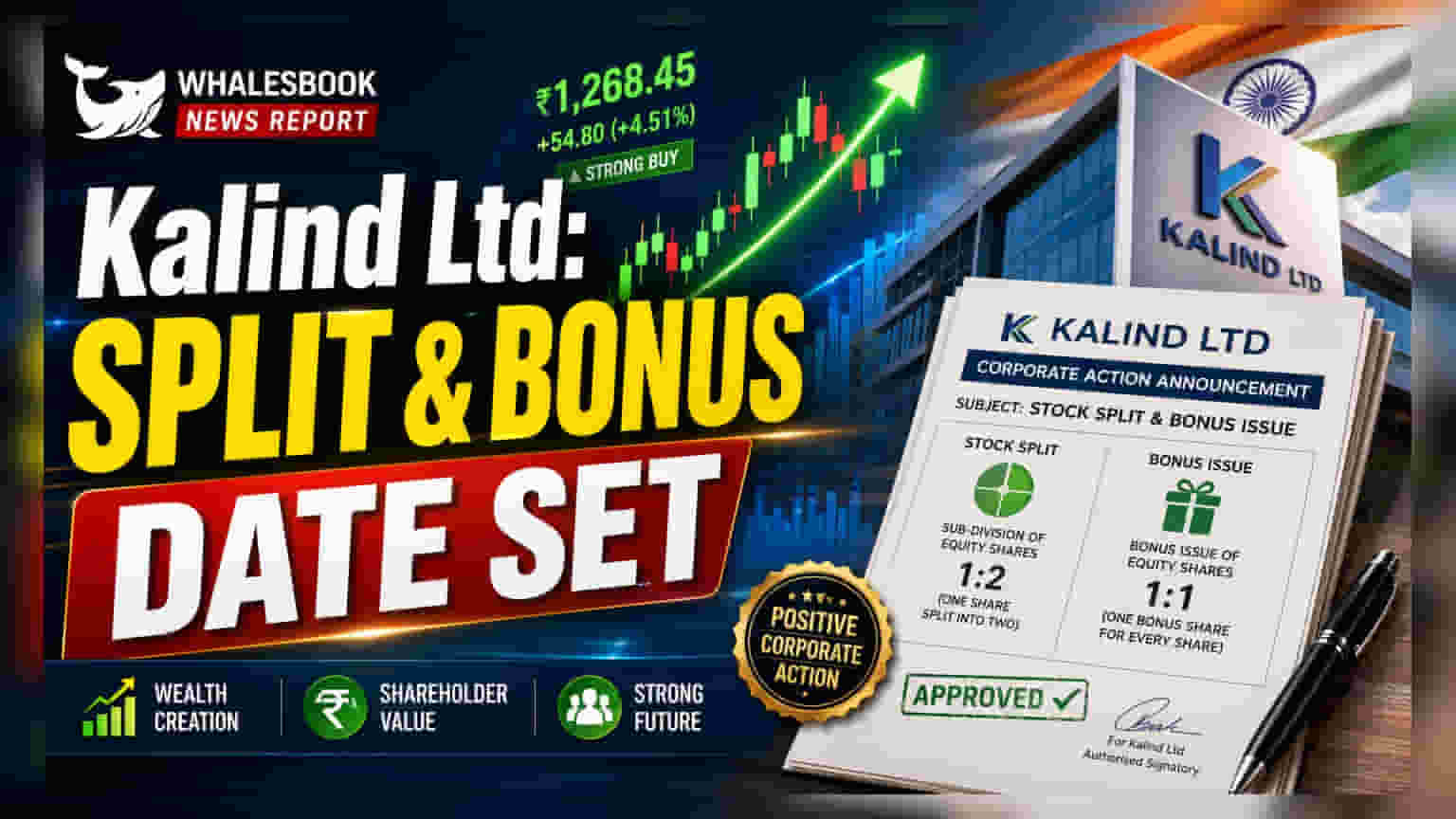 Kalind Ltd શેર સ્પ્લિટ અને બોનસ ઇશ્યૂની જાહેરાત: 24 જુલાઈ, 2026 રેકોર્ડ ડેટ