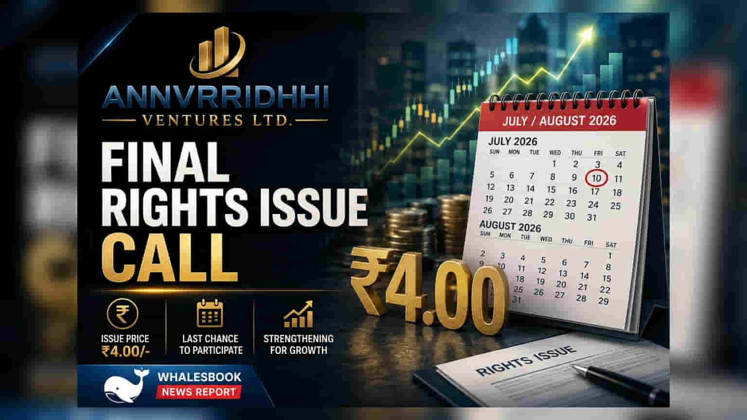 Annvrridhhi Ventures Ltd: ரைட்ஸ் ஷேர் பணம் செலுத்த இறுதி அழைப்பு!