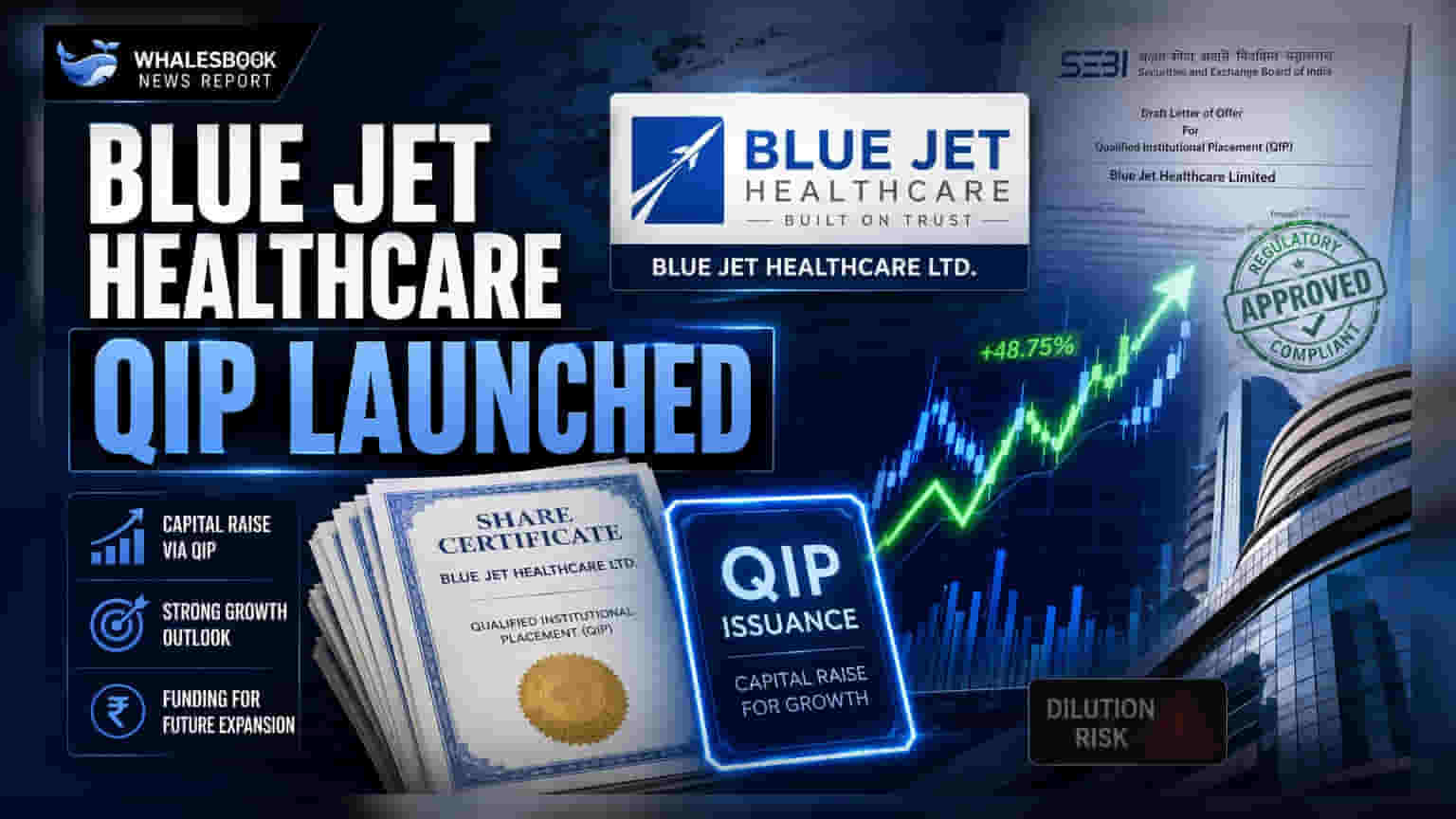 Blue Jet Healthcare QIP લોન્ચ: ફ્લોર પ્રાઈસ ₹531.70