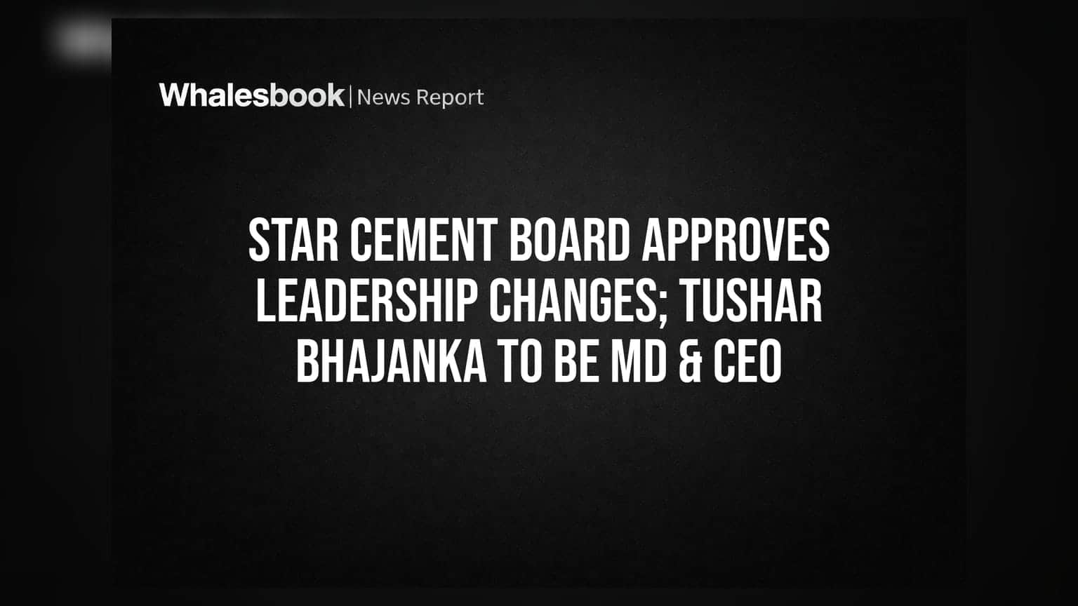 Star Cement: મોટા ફેરફારના સંકેત! તુષાર ભાજડકા બનશે નવા MD & CEO, જાણો સમગ્ર વિગત