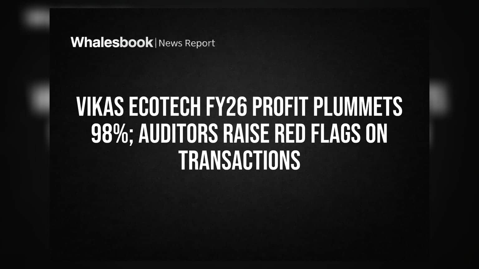 Vikas EcoTech Share: லாபம் 98% சரிவு! தணிக்கையாளர் எச்சரிக்கை - முதலீட்டாளர்கள் ஷாக்!