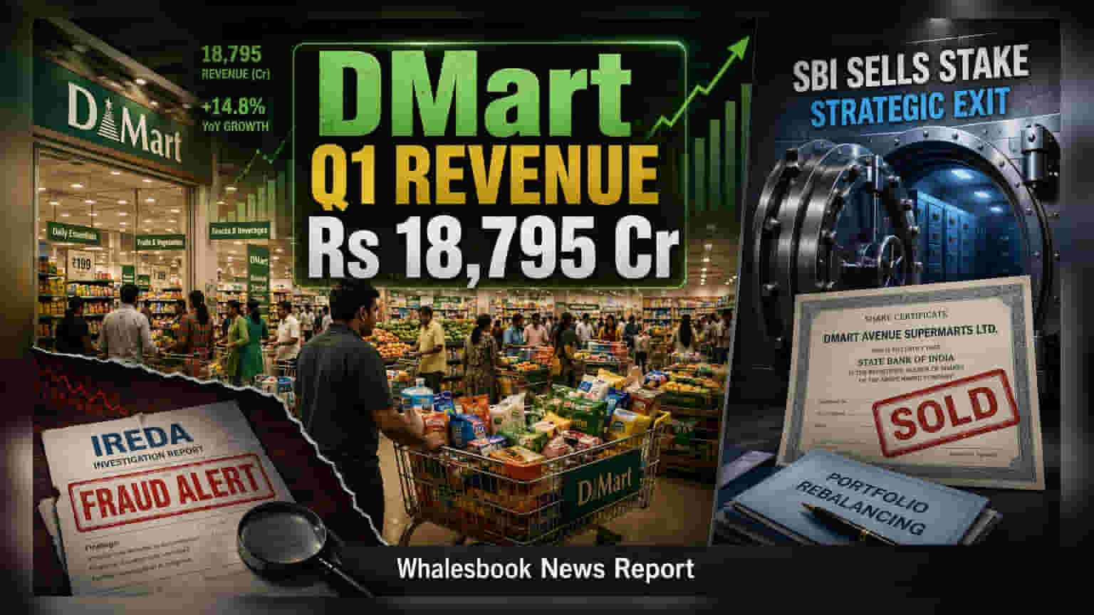 DMart ਦੀ Q1 ਕਮਾਈ ₹18,795 ਕਰੋੜ, SBI ਨੇ ਫੰਡ ਆਰਮ 'ਚ ਹਿੱਸੇਦਾਰੀ ਵੇਚੀ, IREDA ਨੇ ਫਰੌਡ ਦਾ ਕੀਤਾ ਐਲਾਨ
