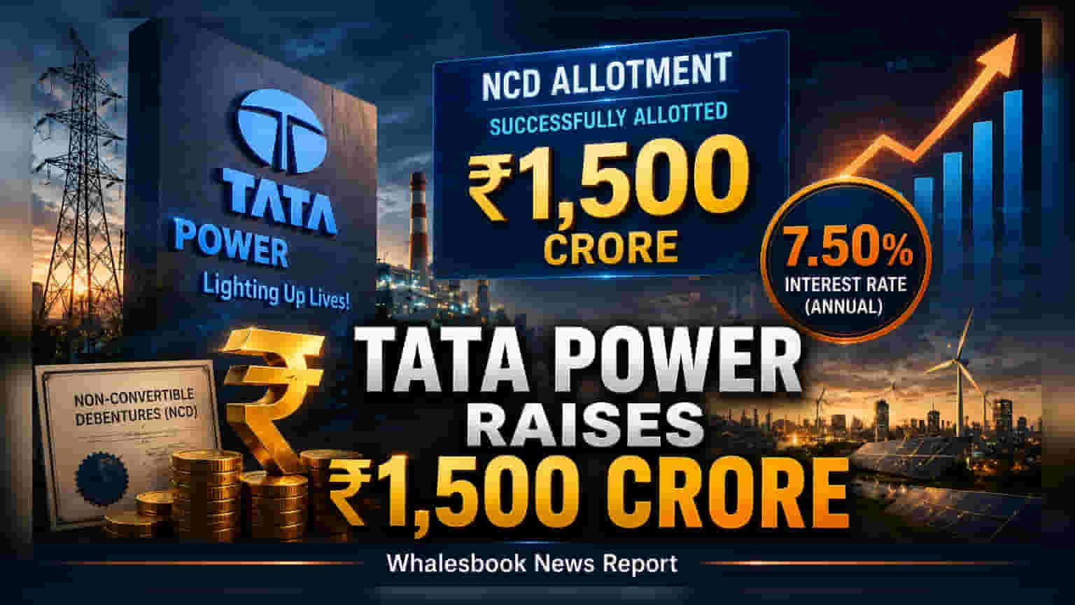 టాటా పవర్: ₹1,500 కోట్ల NCDల జారీతో భారీగా నిధులు సమీకరించిన కంపెనీ