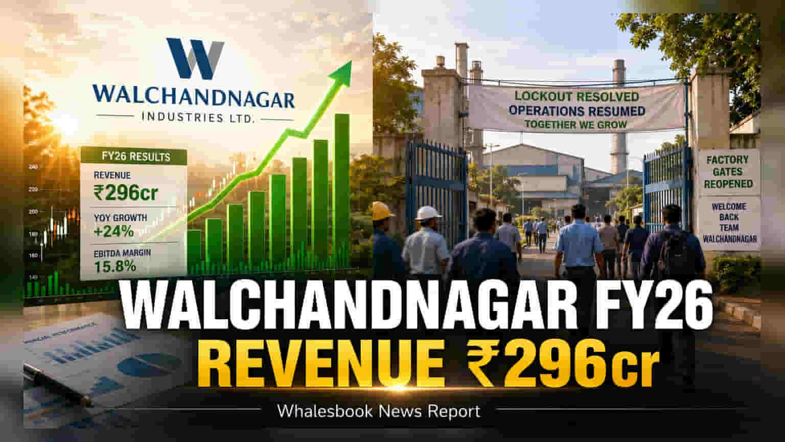 Walchandnagar Industries के लिए अच्छी खबर! FY26 में ₹296 करोड़ रेवेन्यू, EBITDA पॉजिटिव, घाटा भी घटा