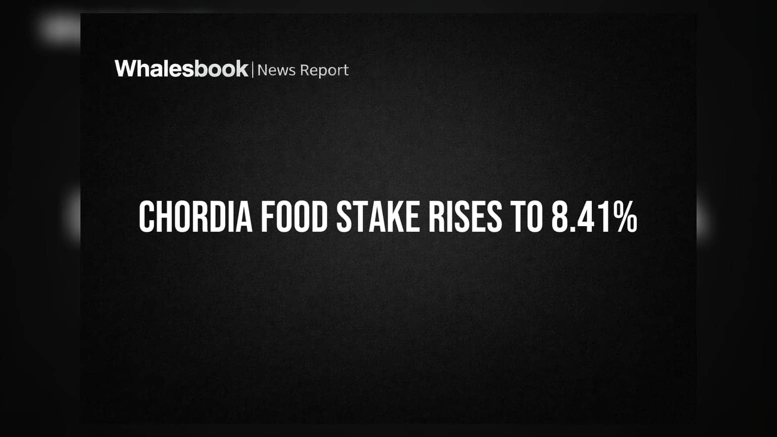 Chordia Food Products: गुंतवणूकदाराने वाढवला हिस्सा! आता **8.41%** शेअर्स धारण केले