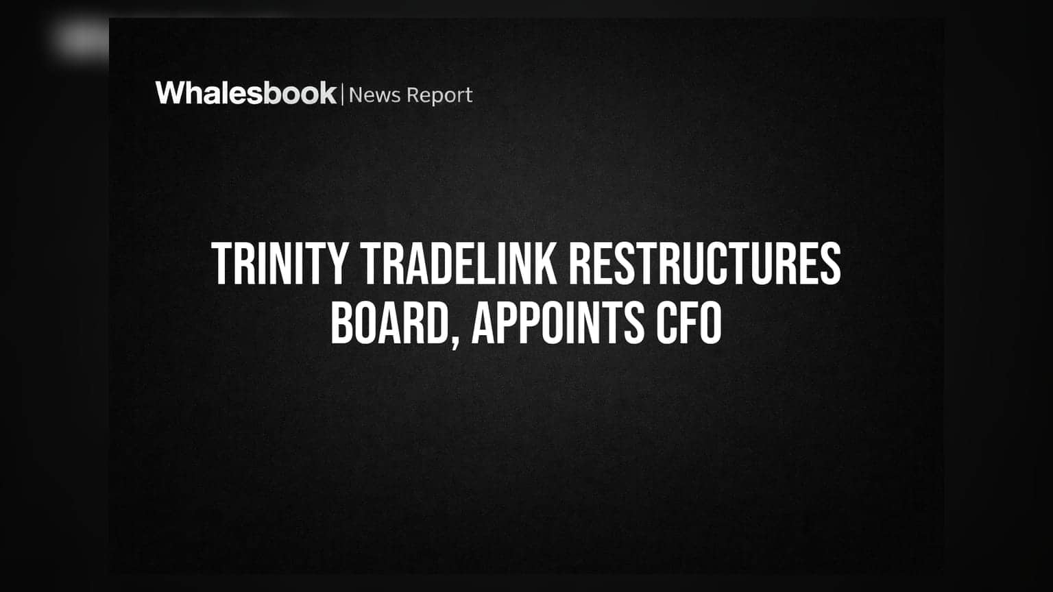 Trinity Tradelink Appoints New Directors, CFO; Auditor Resigns