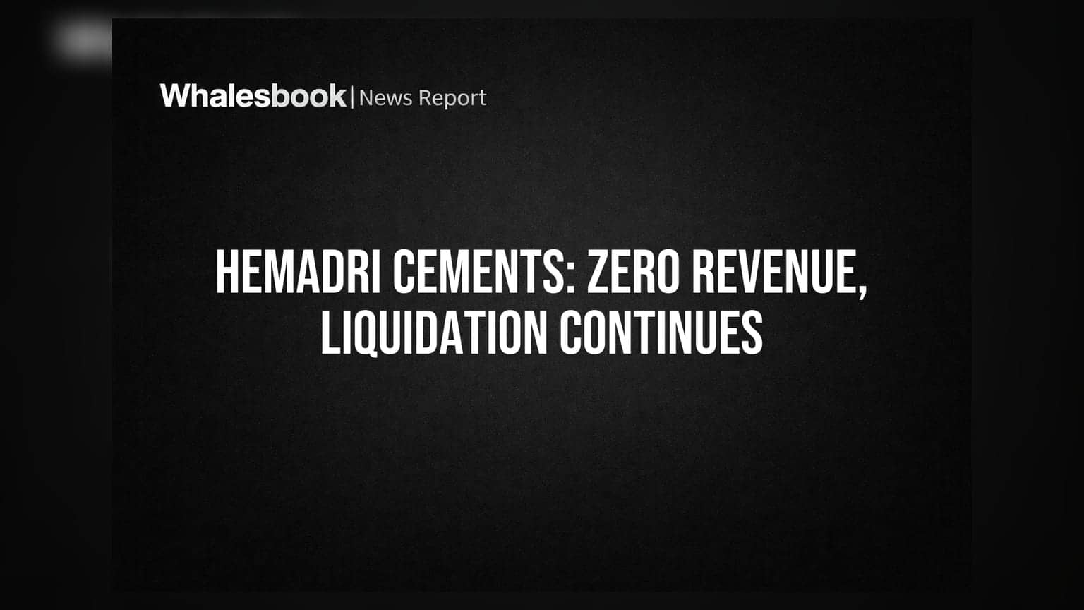 Hemadri Cements in Voluntary Liquidation; Reports Zero Revenue