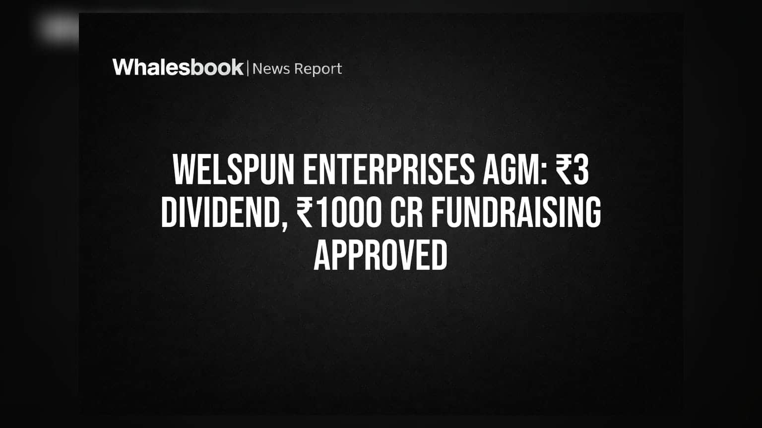 Welspun Enterprises Ltd declares ₹3 dividend, approves ₹1,000 crore fundraising at AGM