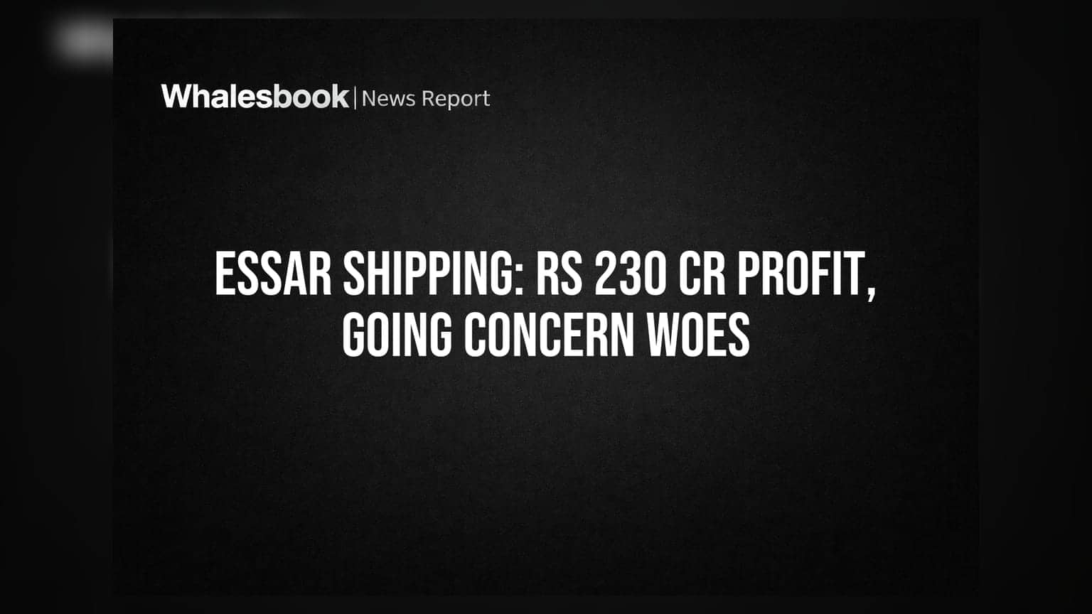 Essar Shipping Posts Rs 230 Cr Consolidated Profit, Faces Going Concern Risk