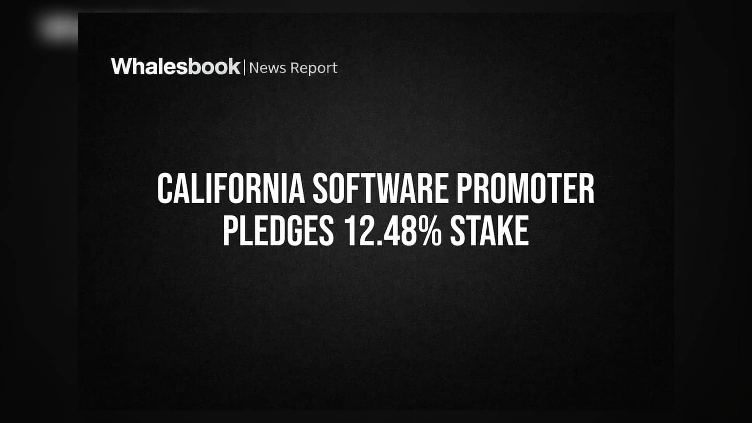 California Software Promoter Dr. Mahalingam Vasudevan Pledges 12.48% Equity Stake