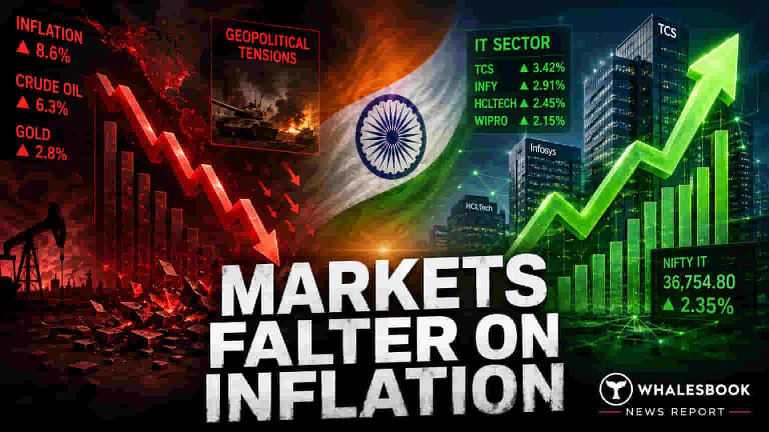 Indian Stocks Dip on Inflation Fears, IT Sector Shines