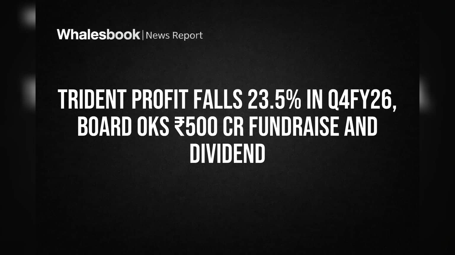 Trident Share Price: ਮੁਨਾਫਾ 23.5% ਡਿੱਗਿਆ, ਕੰਪਨੀ **₹500 ਕਰੋੜ** ਜੁਟਾਏਗੀ ਤੇ ਦੇਵੇਗੀ ਡਿਵੀਡੈਂਡ
