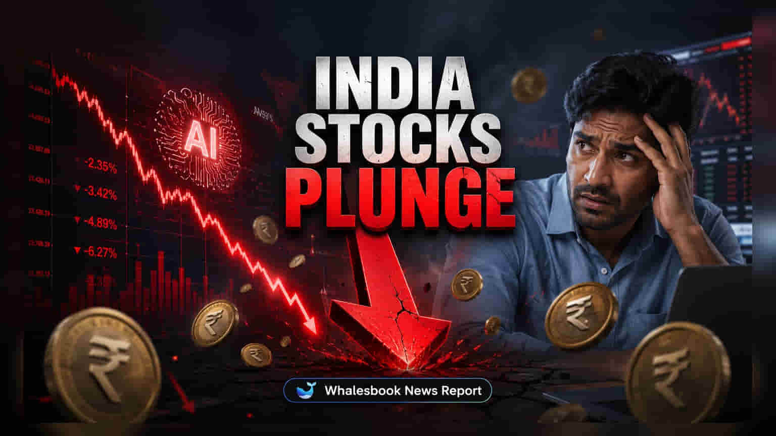India Stocks Tumble as $23 Billion Flees to AI Hotspots