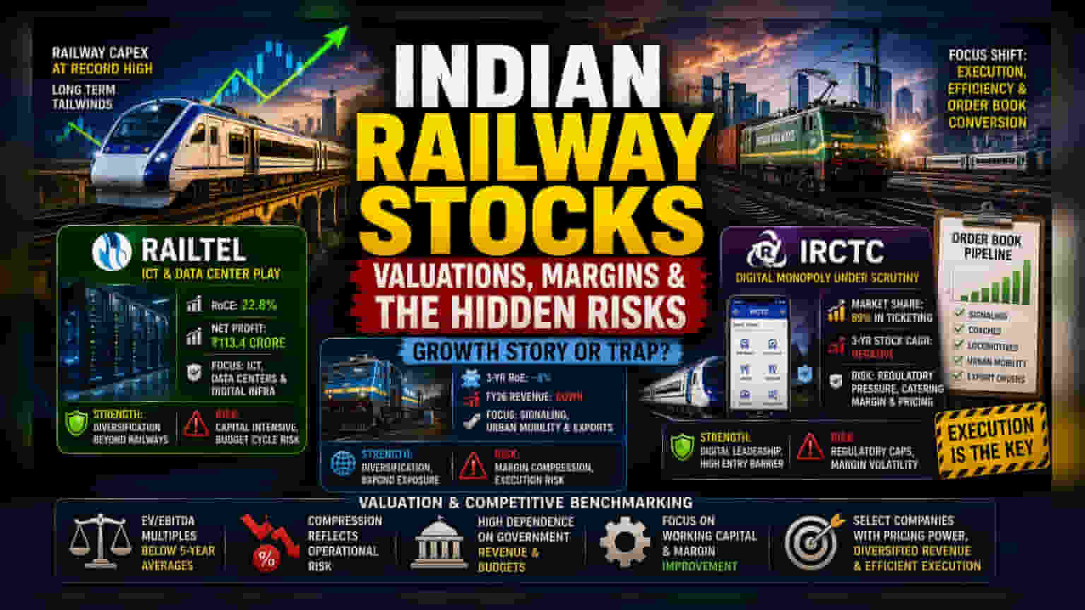 Indian Rail Stocks: वैल्यूएशन का खेल बिगाड़ा?政策 जोखिमों ने बढ़ाई चिंता