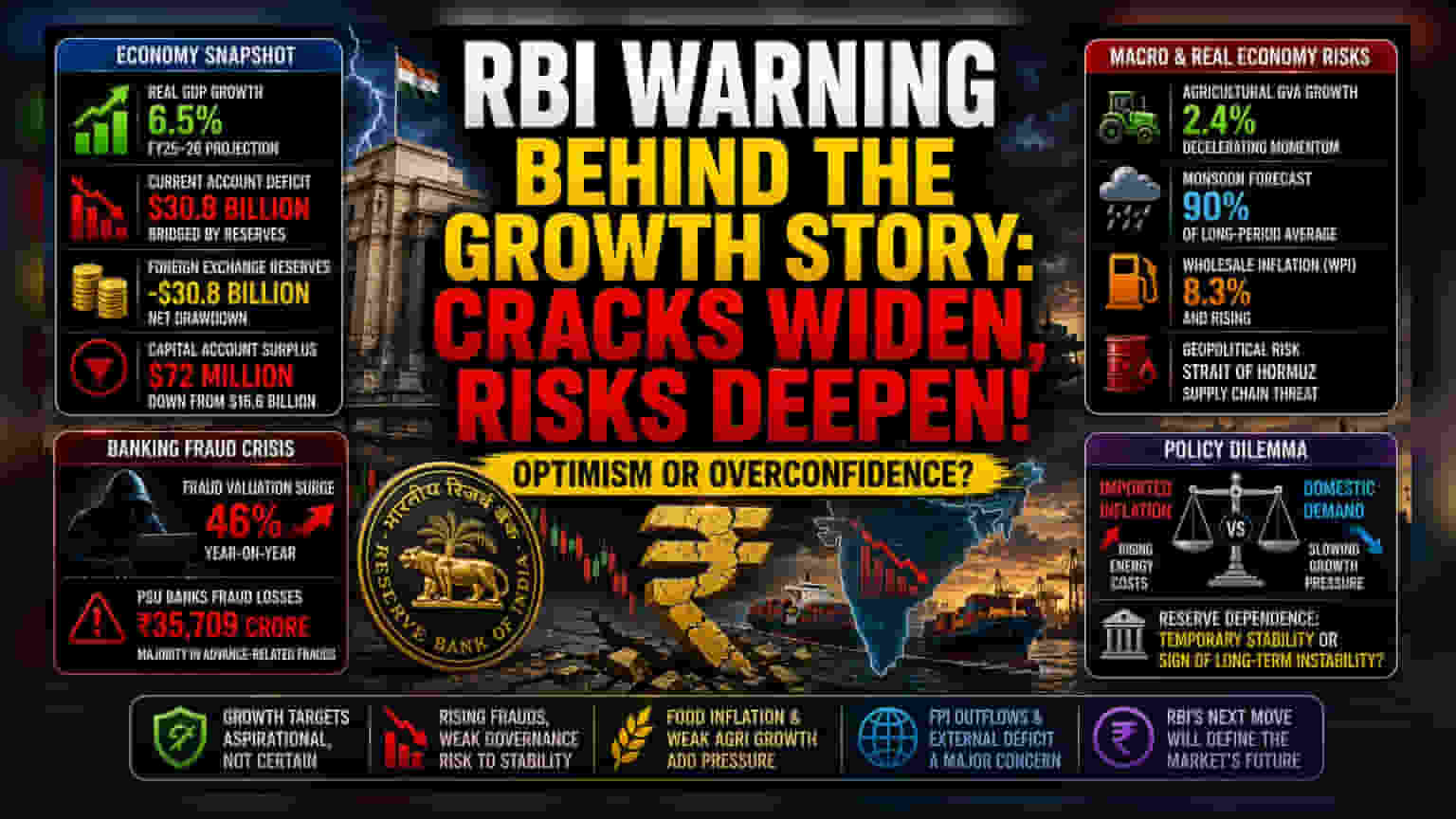 RBI వృద్ధి అంచనాలు, పెరుగుతున్న బాహ్య బలహీనతలు.. ఆర్థిక వ్యవస్థపై ఏం ప్రభావం?