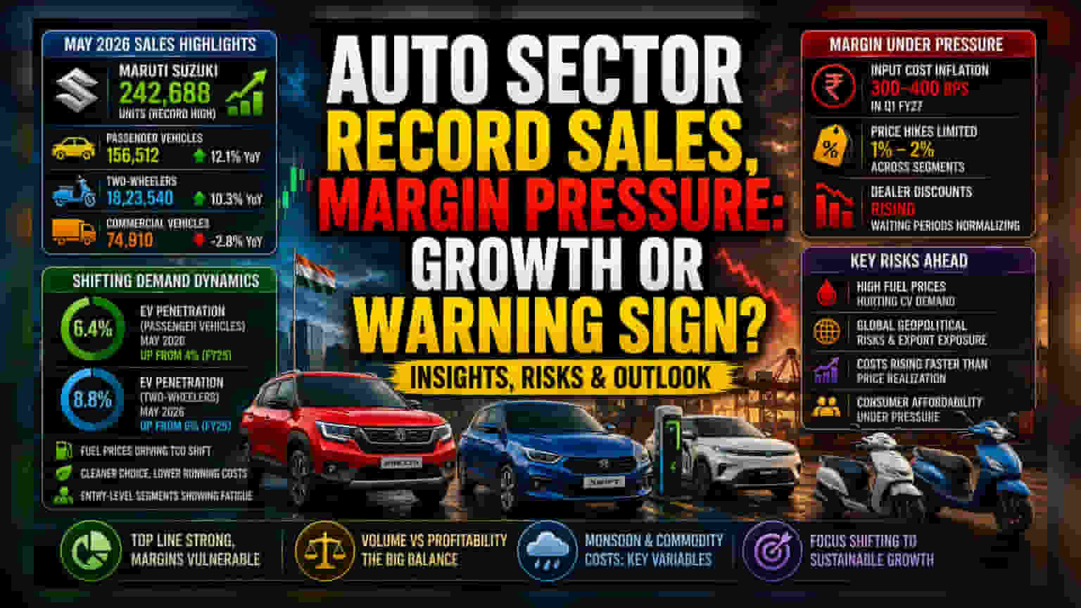 Indian Auto Sales: రికార్డు అమ్మకాలు.. అయినా మార్జిన్లపై ఆందోళన!