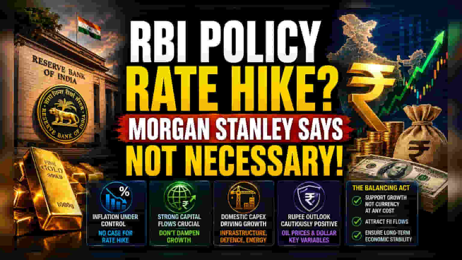 Morgan Stanley ਦੀ RBI ਨੂੰ ਚੇਤਾਵਨੀ: ਵਿਆਜ ਦਰਾਂ ਨਾ ਵਧਾਓ!