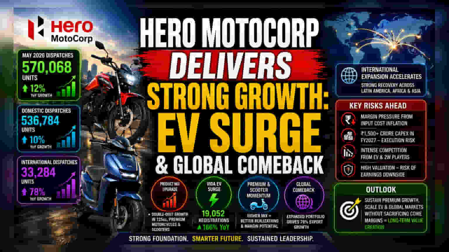Hero MotoCorp May Sales: નિકાસમાં 78% નો જંગી ઉછાળો, VIDA EVs માં 166% વૃદ્ધિ