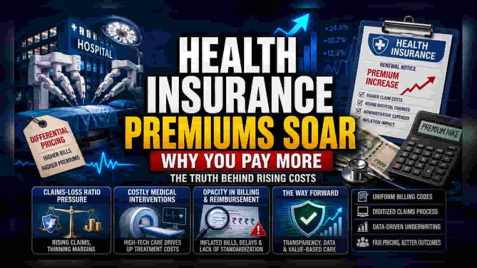 Health Insurance: ਇੰਸ਼ੋਰੈਂਸ ਪ੍ਰੀਮੀਅਮਾਂ 'ਚ ਹੋਇਆ ਵੱਡਾ ਵਾਧਾ, ਜਾਣੋ ਕੀਮਤਾਂ ਦੇ ਅੰਤਰ ਦਾ ਅਸਲੀ ਕਾਰਨ