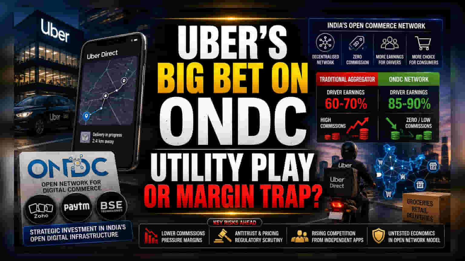 Uber का नया दांव: भारत के ONDC प्लेटफॉर्म में ₹60 करोड़ का निवेश, बदल रही ग्रोथ की रणनीति