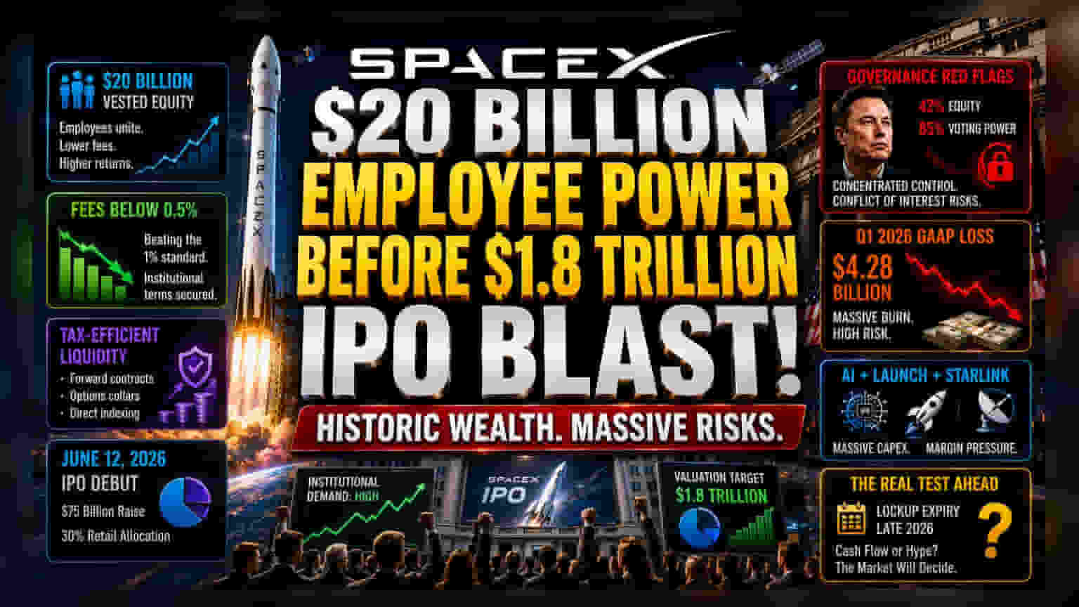 SpaceX IPO: शेयरधारकों की बंपर कमाई! $20 अरब की संपत्ति एक साथ, $1.8 ट्रिलियन वैल्यूएशन पर लिस्टिंग की तैयारी