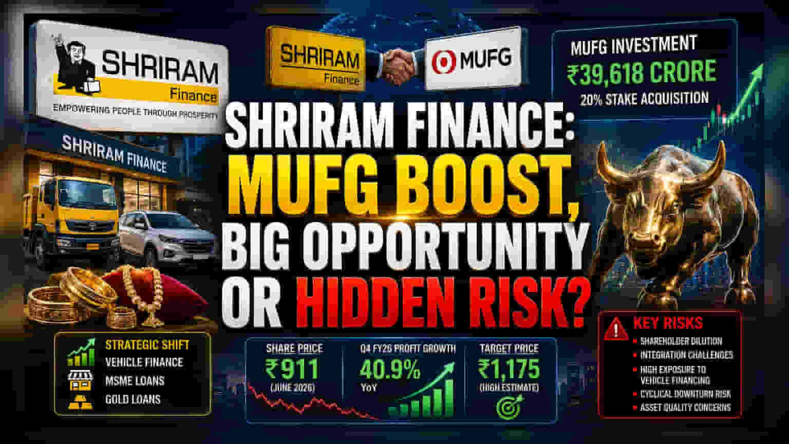 Shriram Finance: MUFG உடன் இணைப்பும், வளர்ச்சி கணிப்புகளும் - ஷேர் விலை ஏற்றம் இறக்கம்?