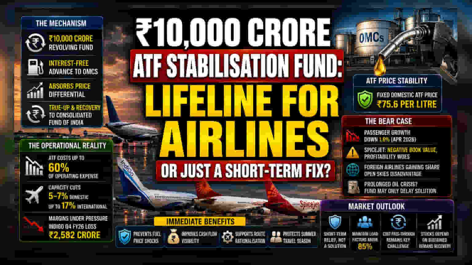 ₹10,000 કરોડ ATF ફંડ: એરલાઇન્સ માટે સરકારનું મોટું પગલું, ભાવ સ્થિરતા પર ફોકસ