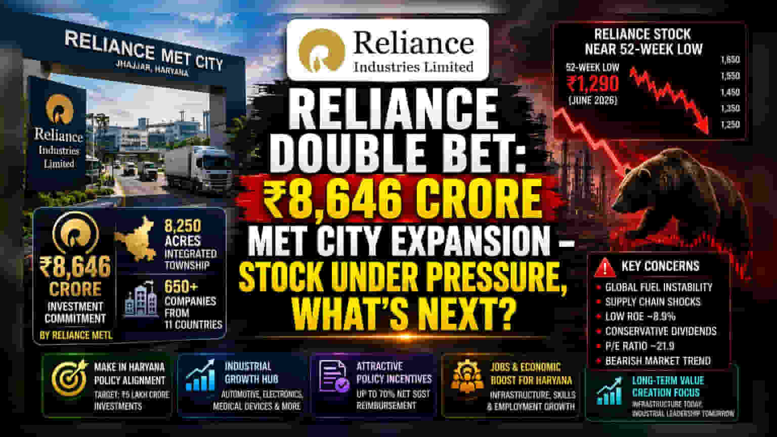 Reliance MET City: భారీ పెట్టుబడి.. కానీ రిలయన్స్ షేర్ డౌన్ ట్రెండ్ లోనే!