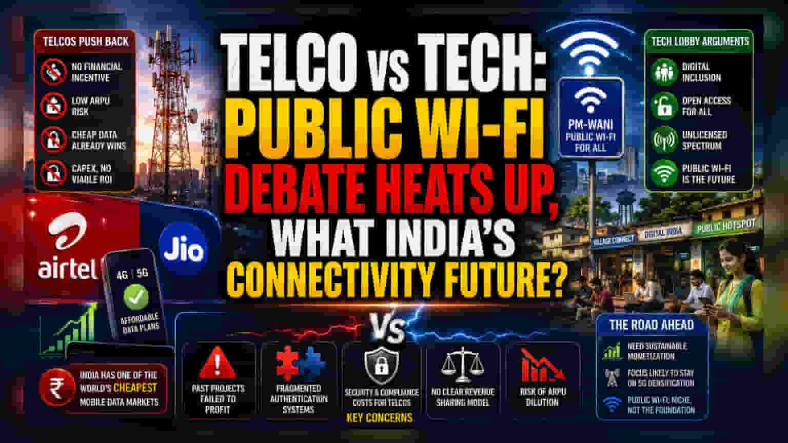 India Wi-Fi યુદ્ધ: બ્રોડબેન્ડના ભવિષ્ય પર ટેલિકોમ કંપનીઓ વિરુદ્ધ Big Tech