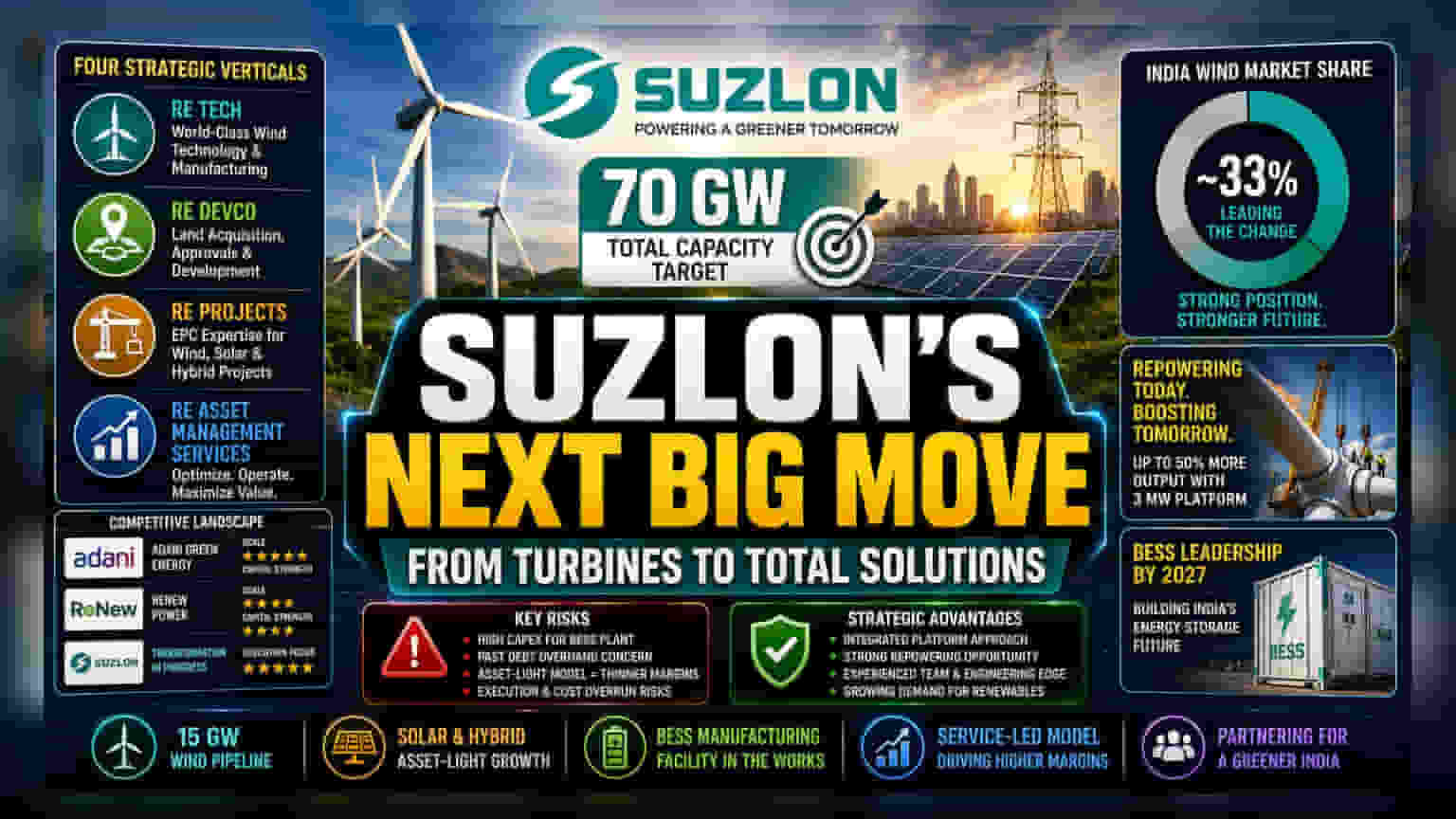 Suzlon ఎనర్జీ: 70 GW లక్ష్యం.. లాభాల్లో మార్పు సాధ్యమేనా?