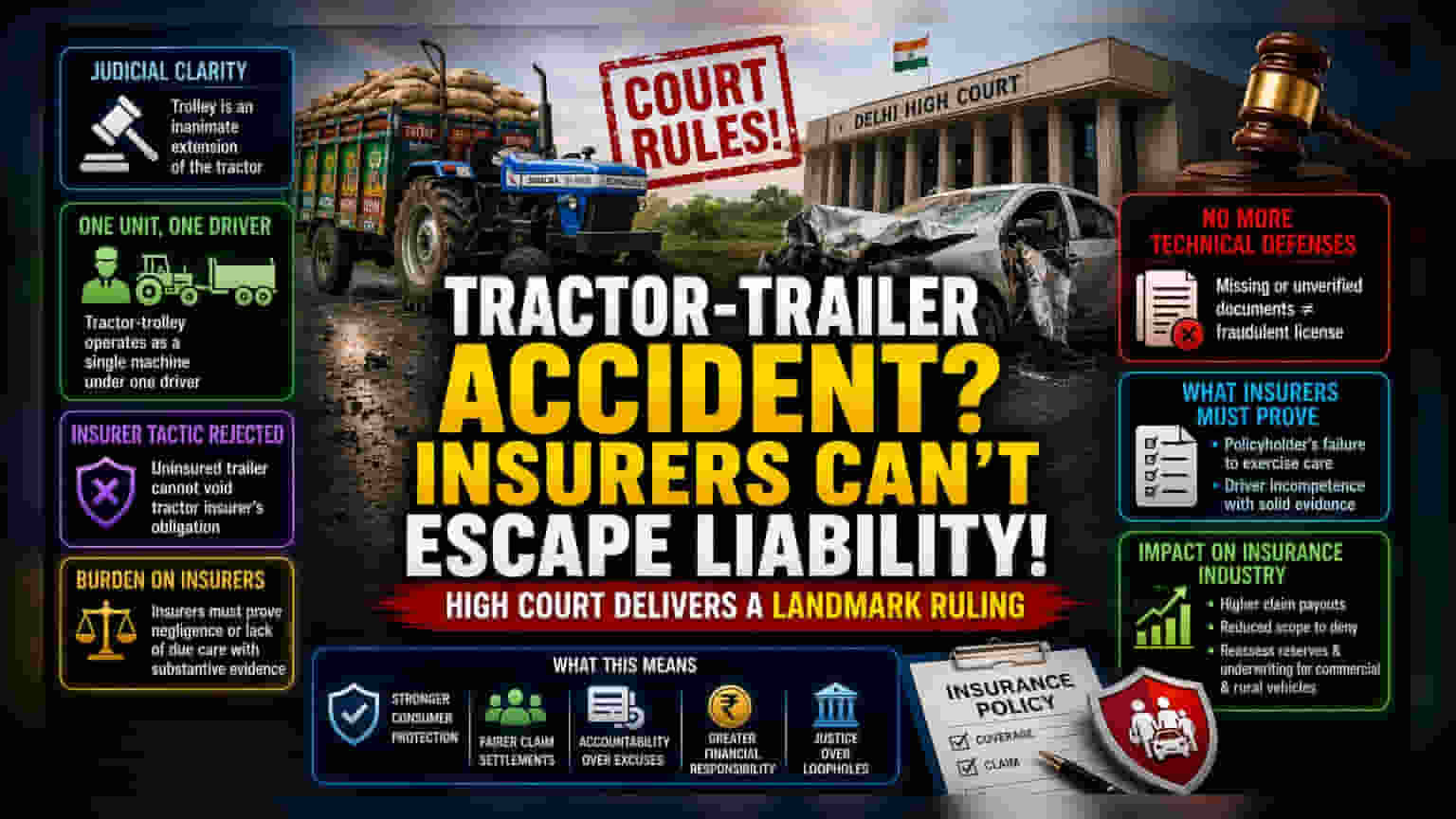 Delhi High Court Curbs Insurer Evasion on Tractor Claims