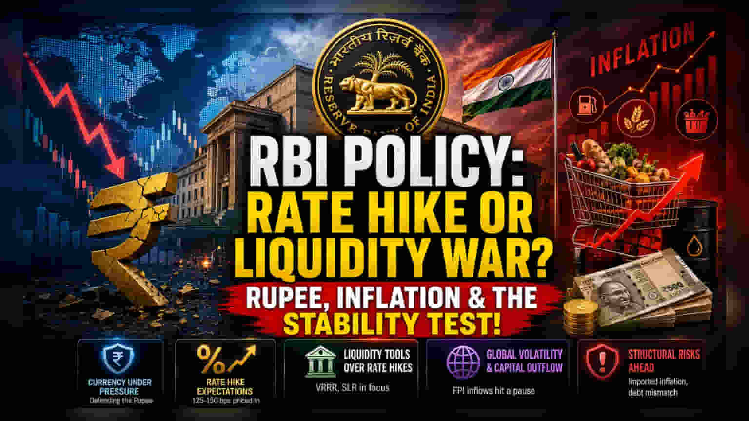 RBI కీలక నిర్ణయం: ద్రవ్యోల్బణం కట్టడి చేయాలా? రూపాయిని ఆదుకోవాలా?