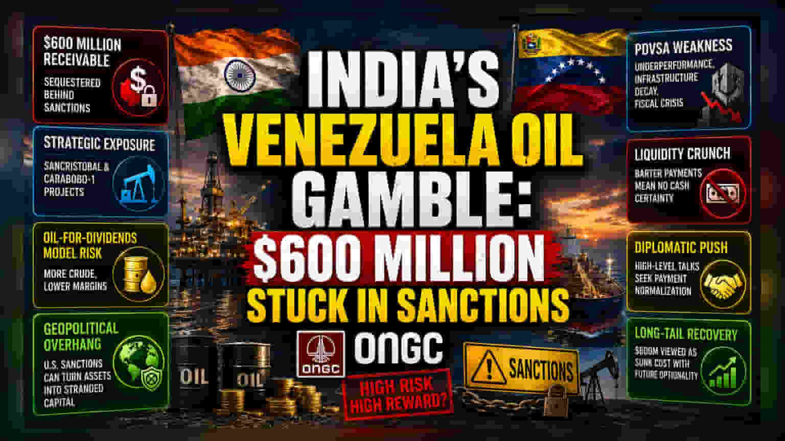 ONGC $600 మిలియన్ల వెనుజులా డీల్: భౌగోళిక రాజకీయాల మధ్య చిక్కుకున్న నిధులు