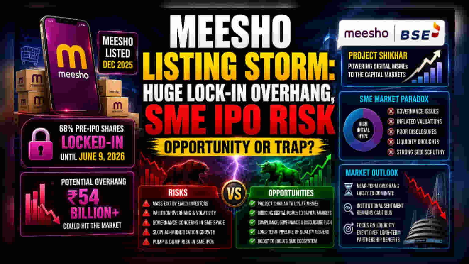 Meesho के BSE डील पर सवाल? लॉक-इन एक्सपायरी का बड़ा खतरा मंडरा रहा