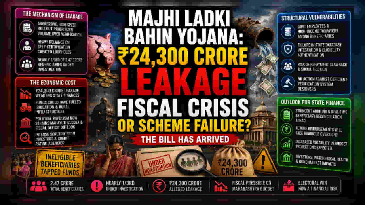 Maharashtra Budget पर सवाल! 'लड़की बहन' योजना में ₹24,300 करोड़ का घोटाला?