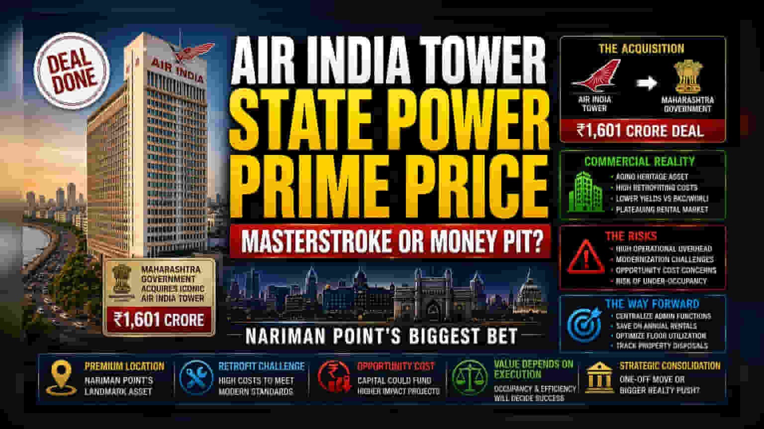 Maharashtra’s ₹1,601 Cr Nariman Point Buy: Strategic or Costly?