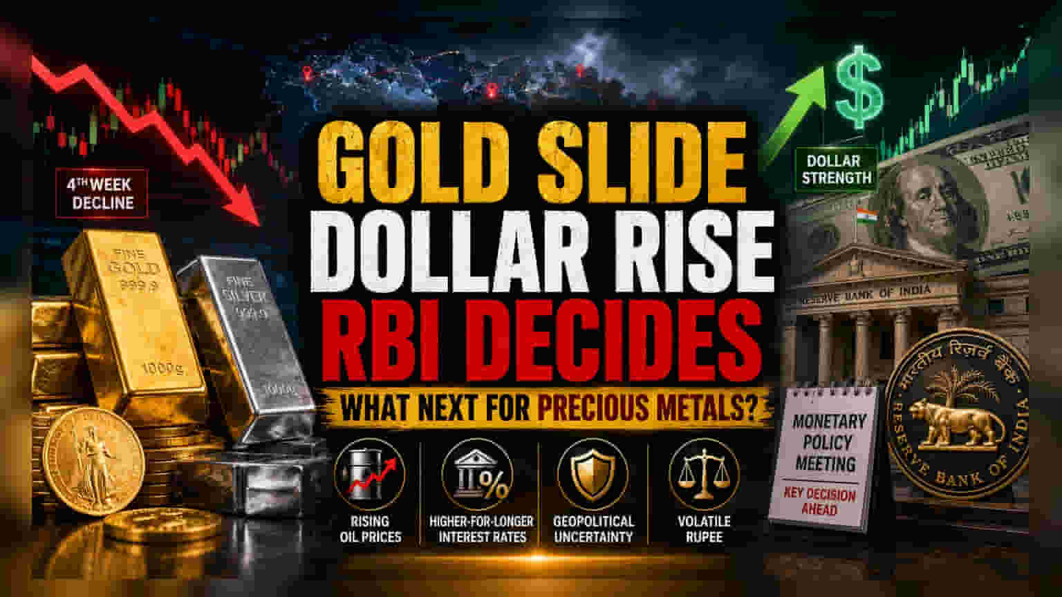Gold Slides Amid Rate Anxiety and Persistent Dollar Strength