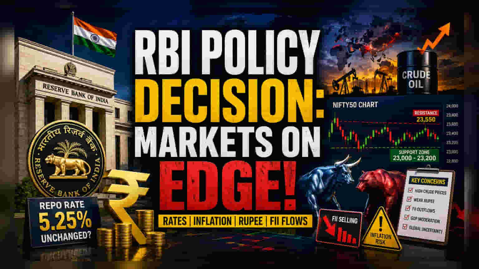RBI की पॉलिसी: **5.25%** पर यथावत दरें, पर महंगाई और रुपये पर क्या बोले गवर्नर?