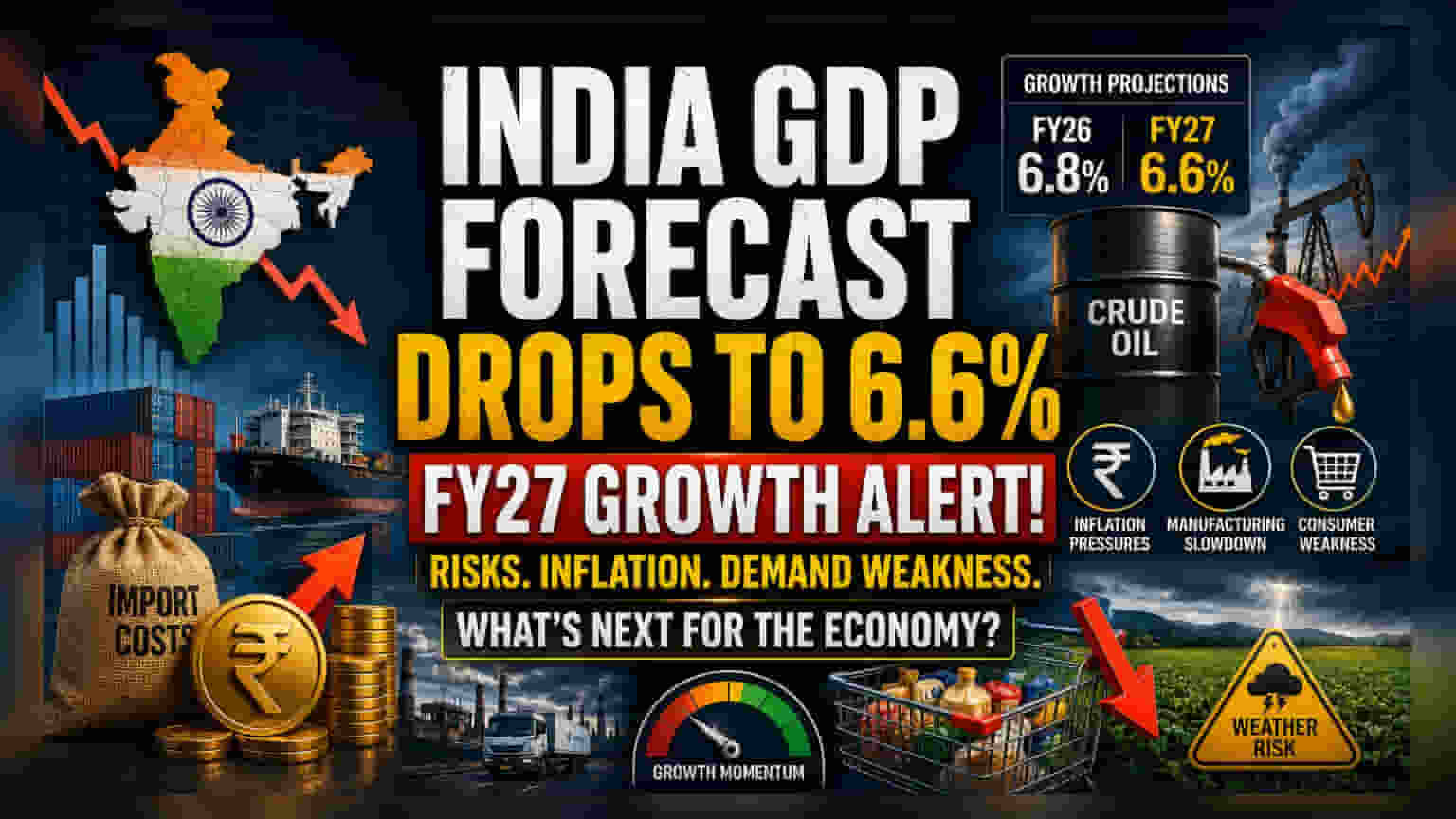 भारताची FY27 विकास दर अपेक्षा: ६.६% वास्तवाचा सामना