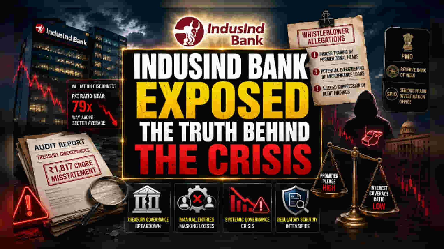 IndusInd Bank Accounting Crisis: ગવર્નન્સ પર સવાલો? ₹1,817 કરોડનો નફો અને સંપત્તિનો ઓવરસ્ટેટમેન્ટ